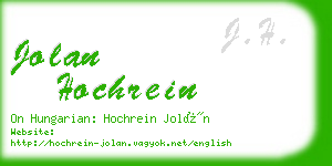 jolan hochrein business card
